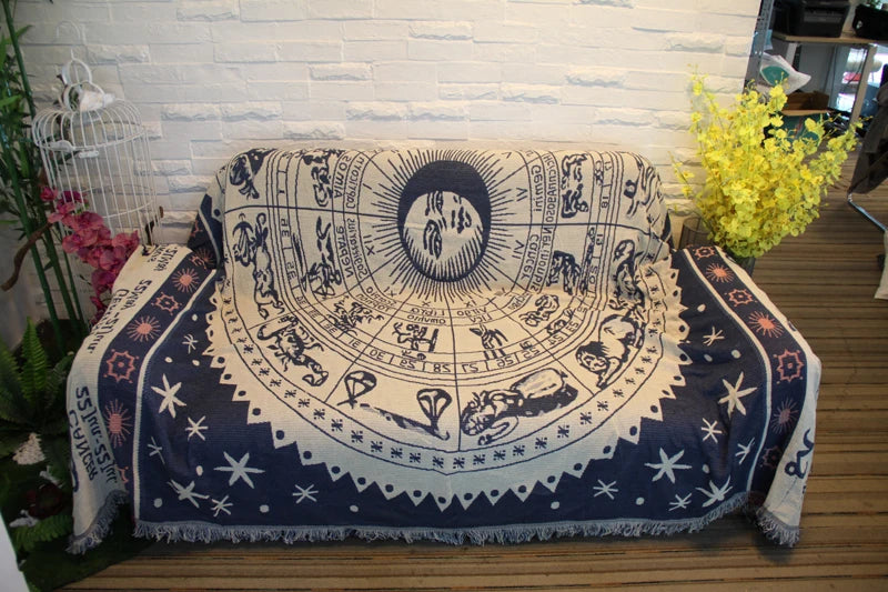 astrology wheel - woven blanket.
