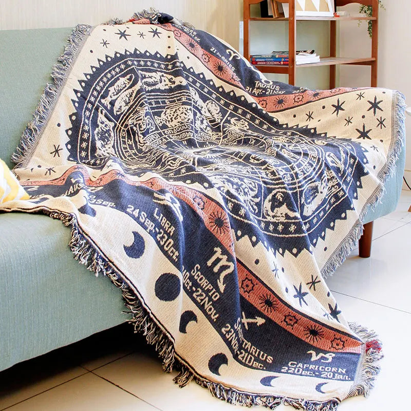 astrology wheel - woven blanket.