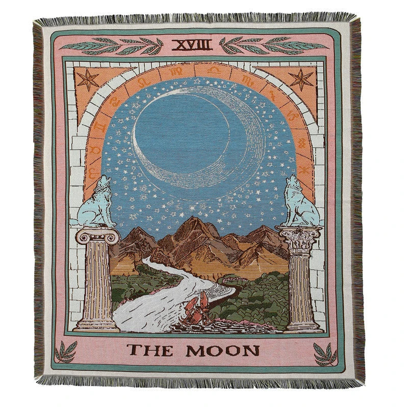 "the moon" tarot - woven blanket.