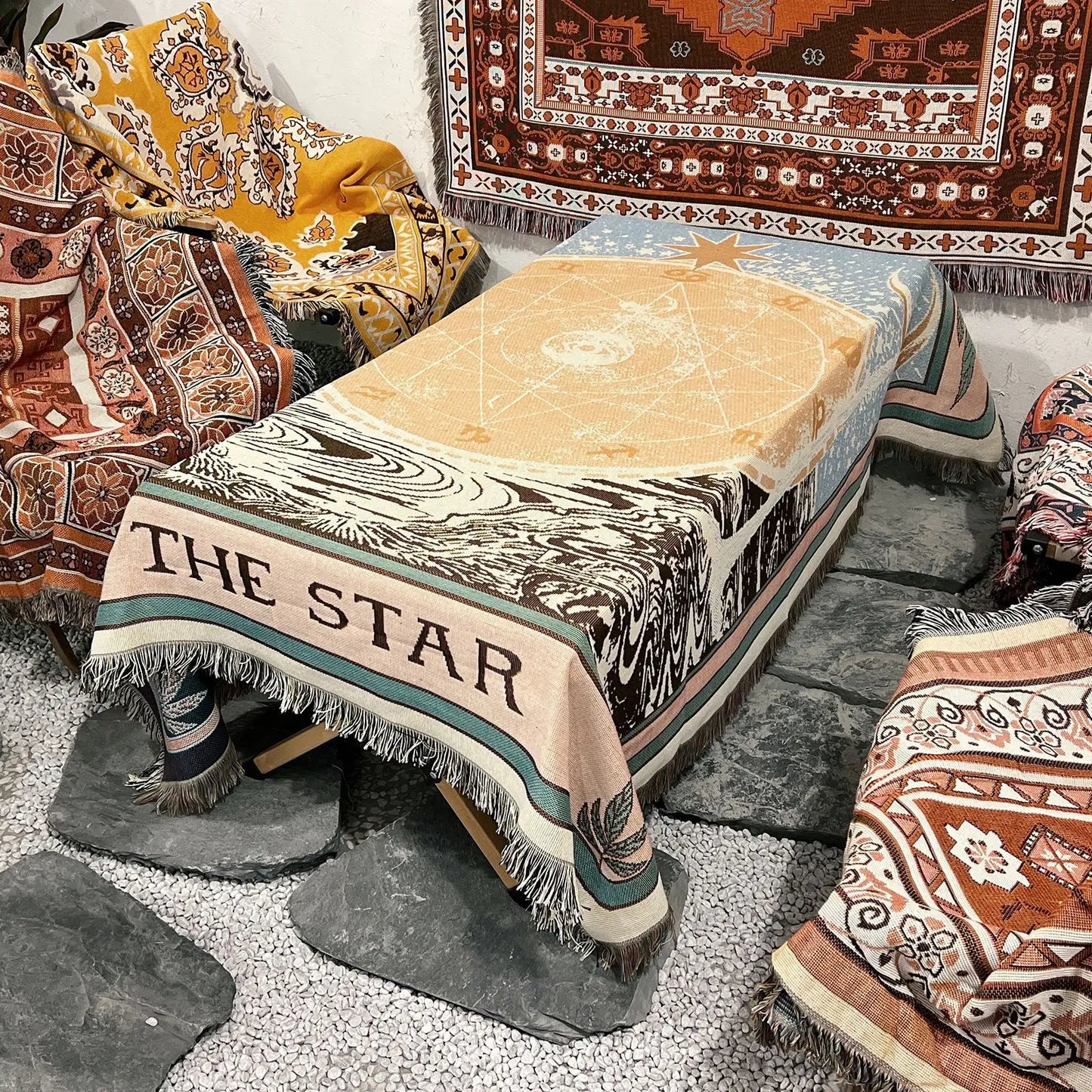 "the star" tarot - woven blanket.