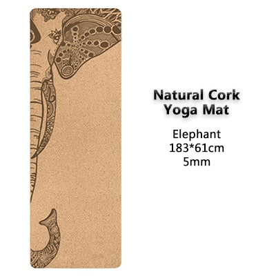 Jusenda 183X61cm Natural Cork Yoga Mat TPE Non-slip Fitness 5mm Carpet Sports Exercise Yoga Training Slimming Pads 72 *24 inch