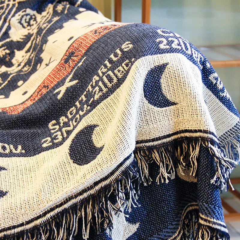 astrology wheel - woven blanket.