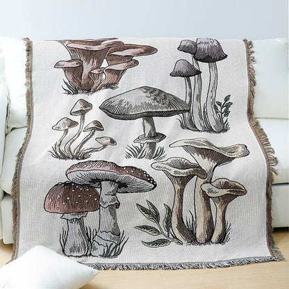 Mushroom Jacquard Tapestry Blanket