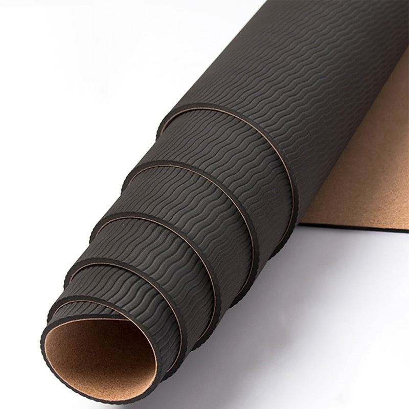 Jusenda 183X61cm Natural Cork Yoga Mat TPE Non-slip Fitness 5mm Carpet Sports Exercise Yoga Training Slimming Pads 72 *24 inch