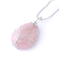 CSJA Tree of Life Crystals Necklace Pendant Water Drop Natural Stone Necklaces Wire Wrap Rose Amethysts Quartz Tiger Eye G953