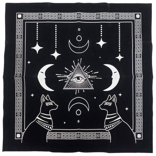 Cat and Moon Tarot Cloth