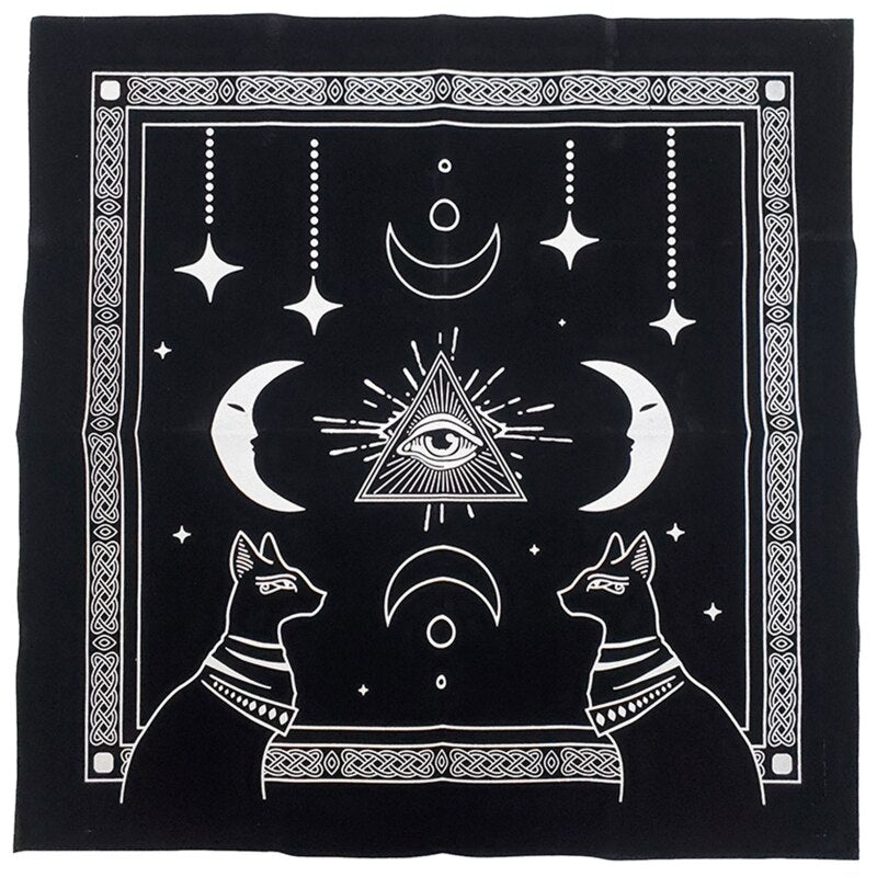 Cat and Moon Tarot Cloth